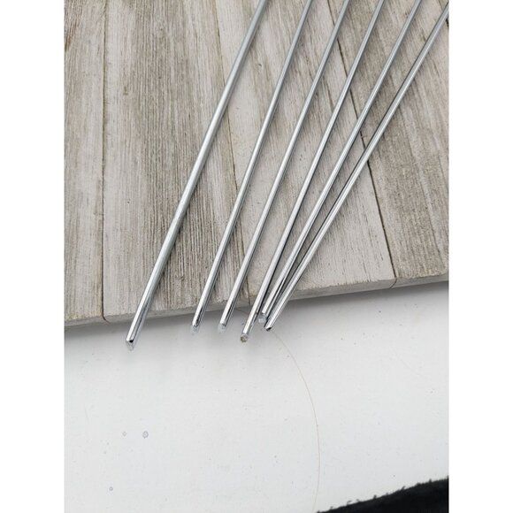 Set of 6 Stainless Steel Shish Kebab Skewers Grilling 13 1/4 inches Long - Picture 3 of 5
